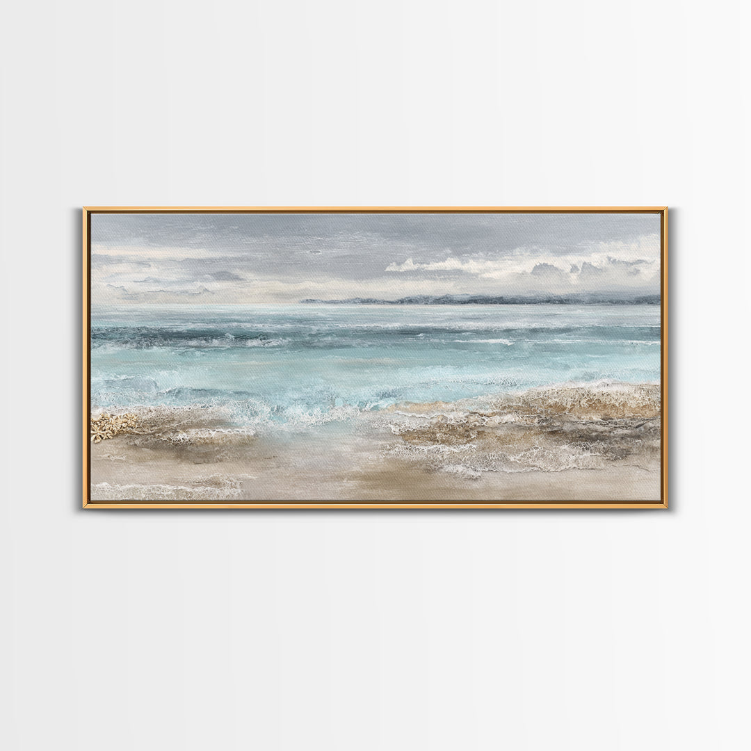 Moody Seascape for Dramatic Focal Point Canvas Print, Living Room Art, Living Room Decor, Abstract Art, Living, LIR-2x1-26