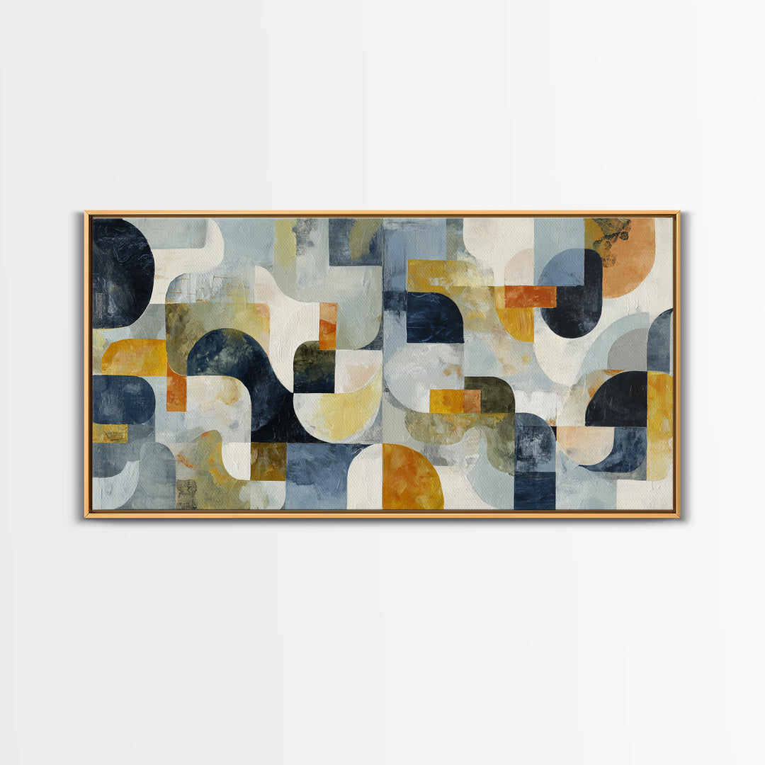 Abstract Organic Shapes Framed Canvas Print, Living Room Art, Wall Art, Living Room Decor, Abstract Art, Living, LIR-2x1-35