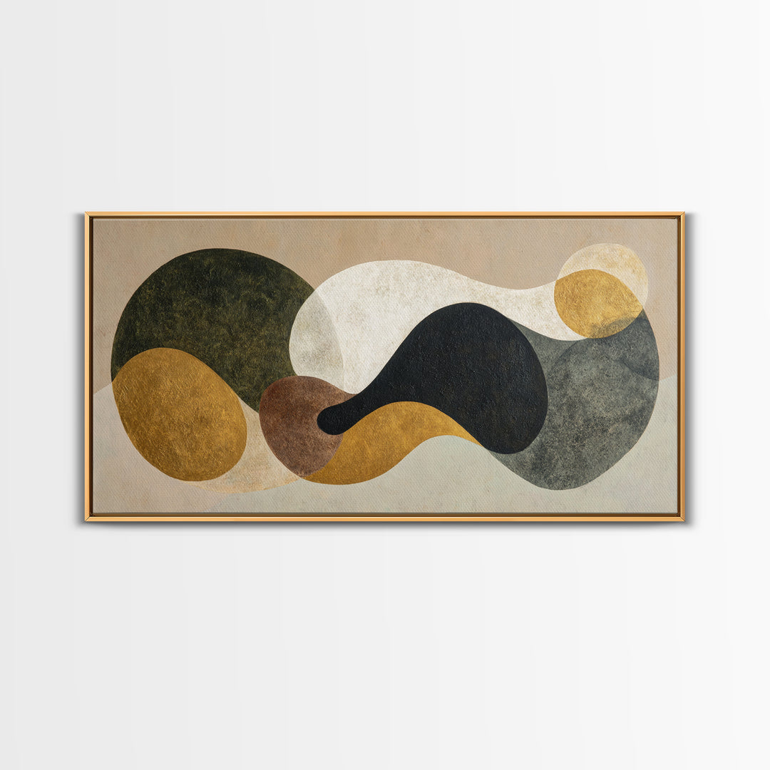 Abstract Organic Shapes Framed Canvas Print, Living Room Art, Abstract Wall Art, Living Room Decor, Abstract Art, Living, LIR-2x1-59