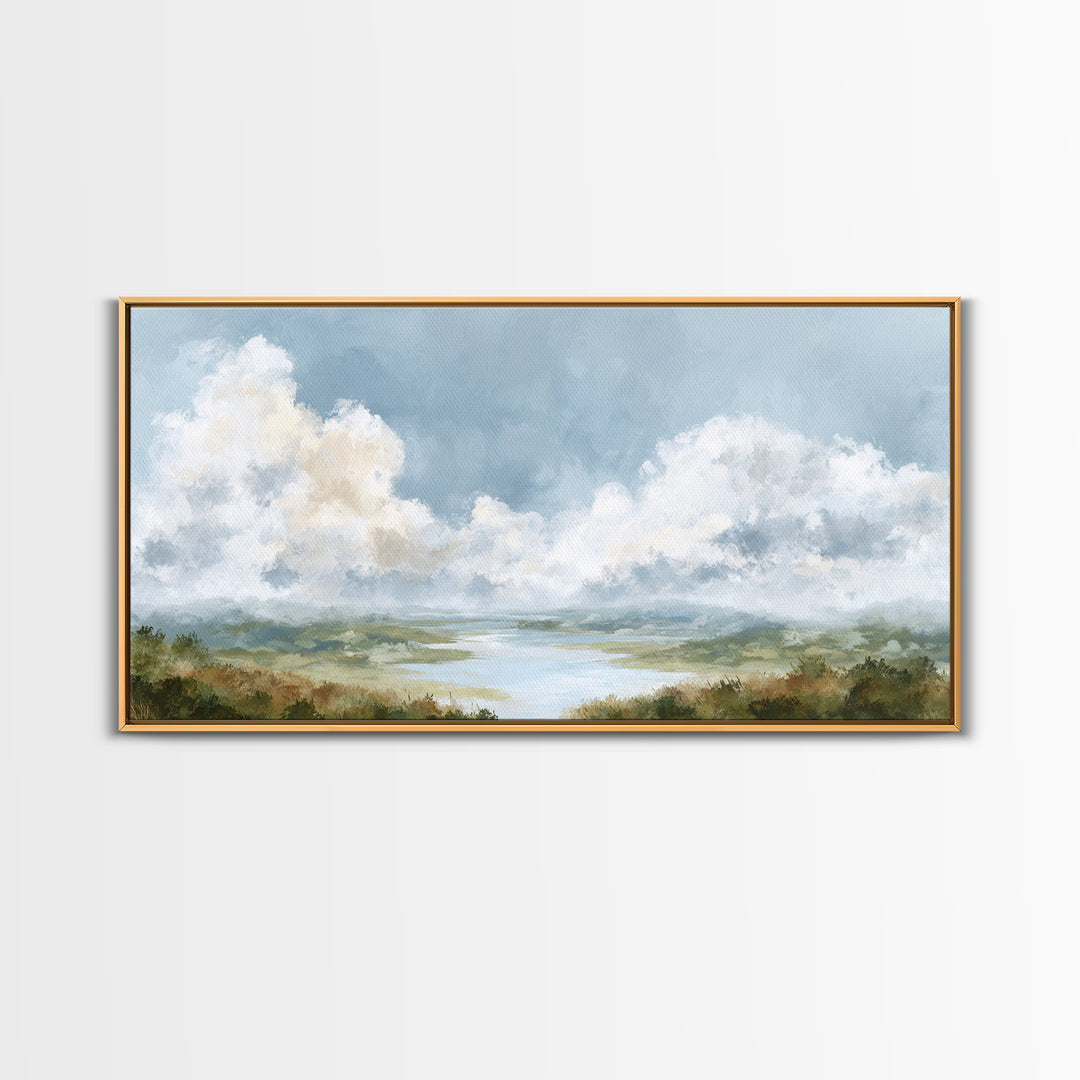 Large Cloudscape with Gentle Movement Canvas Print, Living Room Art, New Home Gift, Living Room Decor, Fine Art, Living, LIR-2x1-63