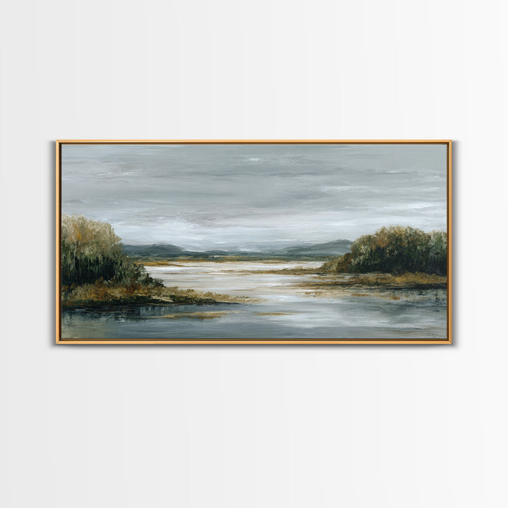 Quiet Meadow Landscape Framed Canvas Print, Living Room Art, Gallery Decor, Living Room Decor, Fine Art, Living, Wall Art, LIR-2x1-67