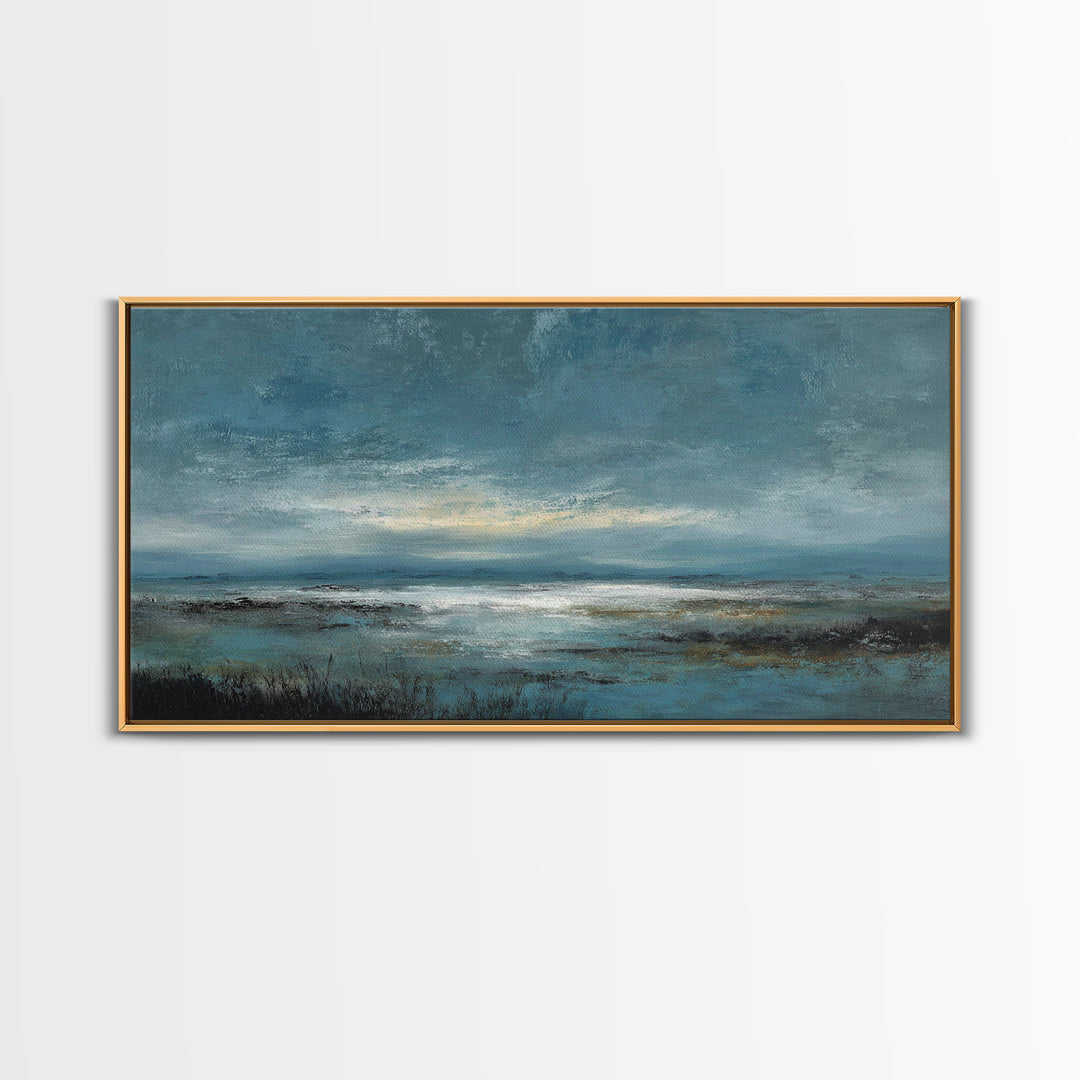 Modern Landscape with Expansive Calm Sky Canvas Print, Living Room Art, Dopamine Decor, Living Room Decor, Fine Art, Living, LIR-2x1-71
