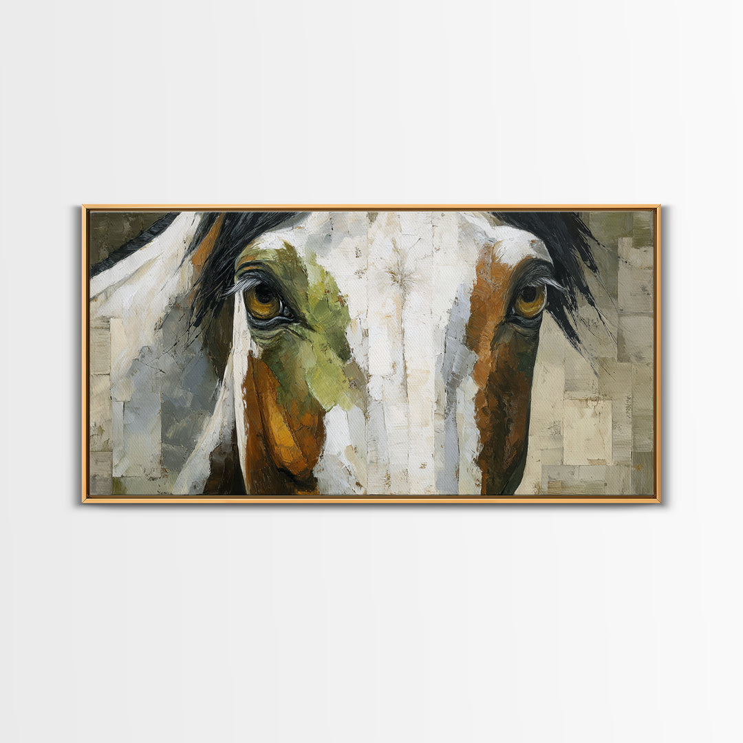 Contemporary Horse Portrait Canvas Print, Living Room Art, Painting, Living Room Decor, Fine Art, Living, Bedroom Decor, LIR-2x1-78