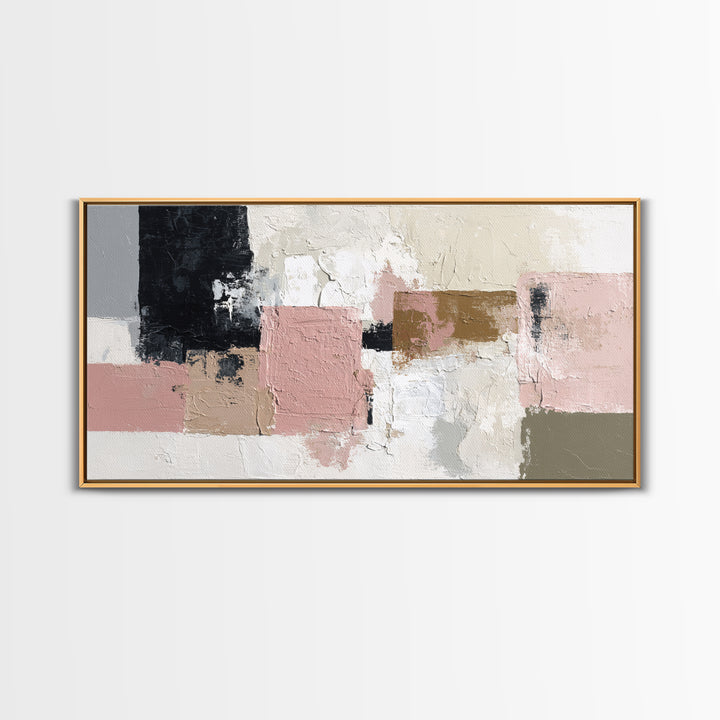 Monochrome Stone Texture Abstraction Canvas Print, Living Room Art, Apartment Decor, Living Room Decor, Fine Art, Living, LIR-2x1-89