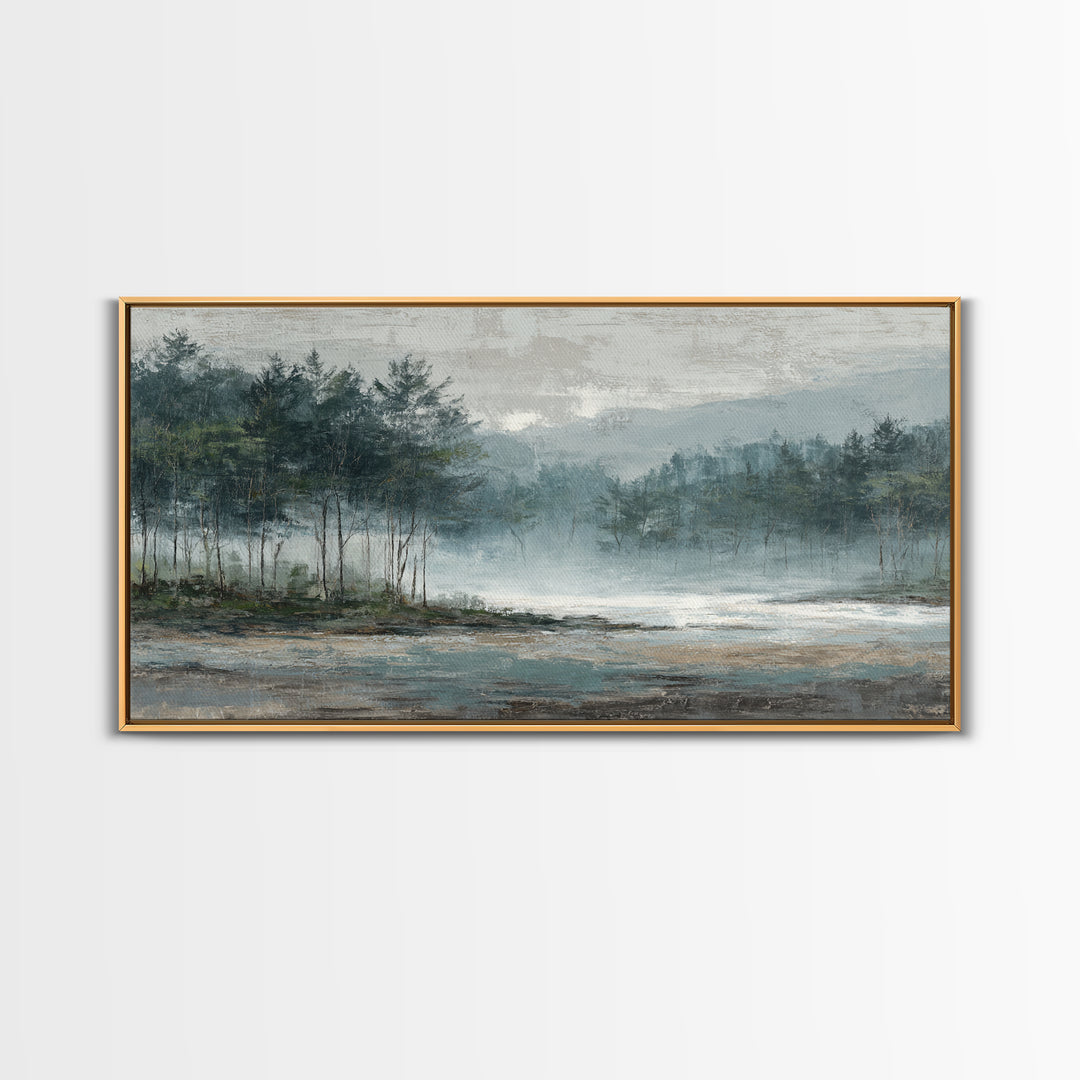 Minimal Scandinavian Forest Framed Canvas Print, Living Room Art, Painting, Living Room Decor, Fine Art, Living, Bedroom Decor, LIR-2x1-9