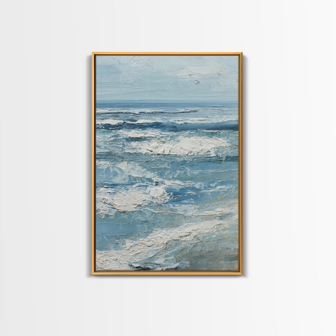Coastal Aerial Shoreline Framed Canvas Print, Living Room Art, Contemporary Art, Living Room Decor, Fine Art, Living, LIR-2x3-19