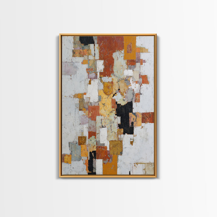 Gold Accented Abstract Brushwork Framed Canvas Print, Living Room Art, Art, Living Room Decor, Fine Art, Living, Art Nouveau, LIR-2x3-22