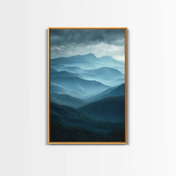 Classic Mountain Panorama for Cozy Interiors Framed Canvas Print, Living Room Art, Modern Decor, Living Room Decor, Living, LIR-2x3-24