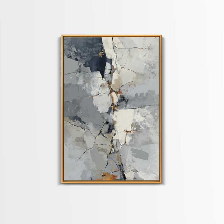 Monochrome Stone Texture Abstraction Canvas Print, Living Room Art, Printable Wall Art, Living Room Decor, Abstract Art, Living, LIR-2x3-29