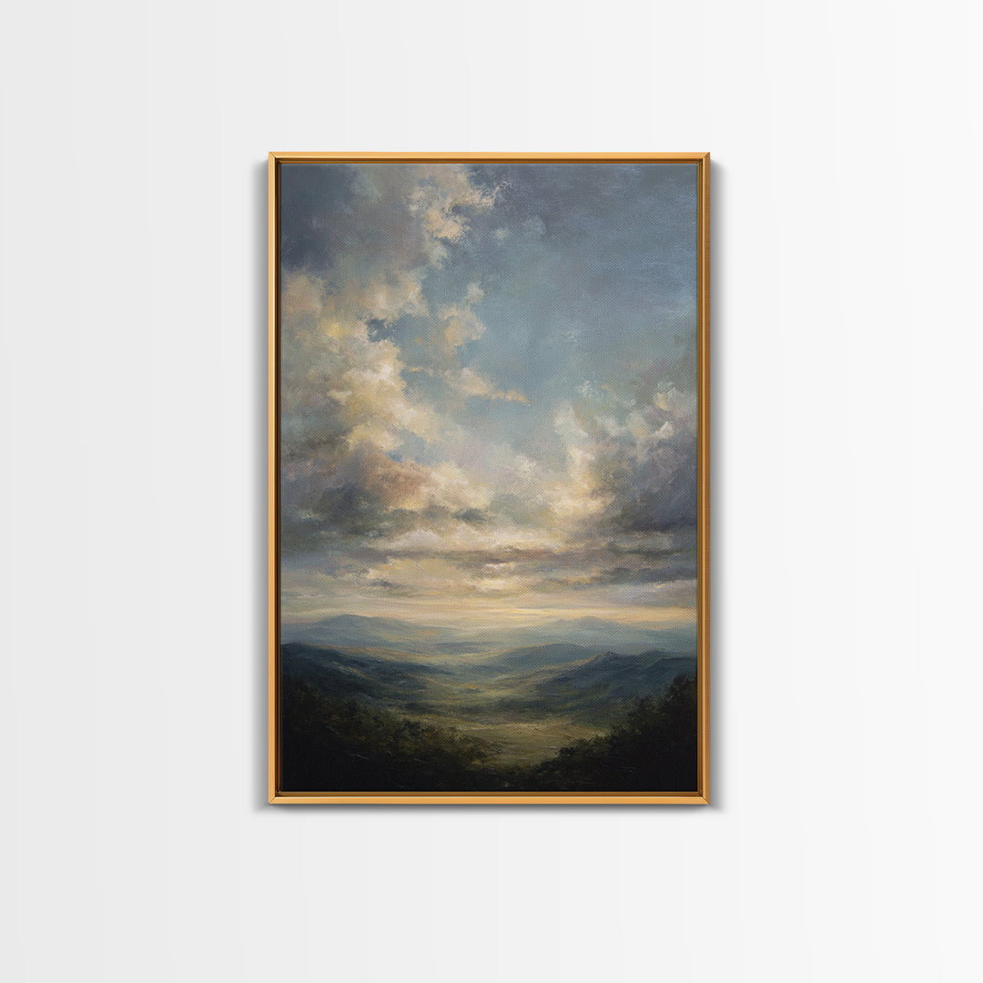 Large Cloudscape with Gentle Movement Framed Canvas Print, Living Room Art, Room Decor, Living Room Decor, Fine Art, Living, LIR-2x3-3