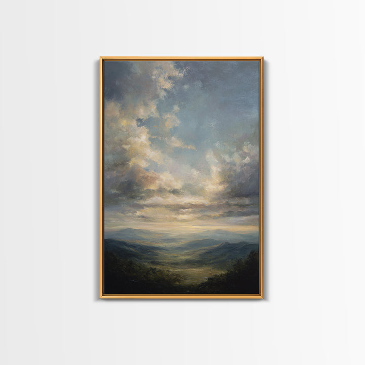Large Cloudscape with Gentle Movement Framed Canvas Print, Living Room Art, Room Decor, Living Room Decor, Fine Art, Living, LIR-2x3-3