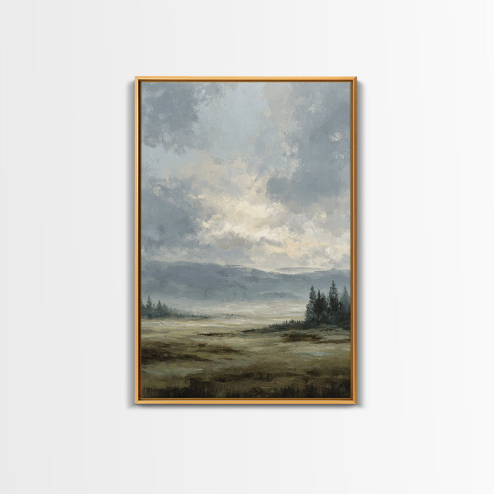Modern Landscape with Expansive Calm Sky Canvas Print, Living Room Art, Printable Wall Art, Living Room Decor, Fine Art, Living, LIR-2x3-35