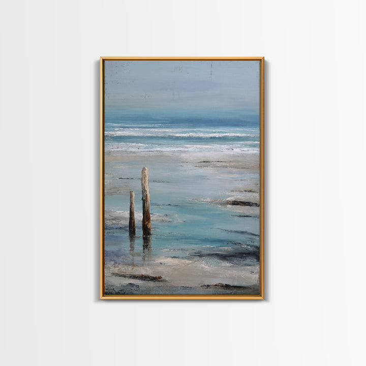 Moody Seascape for Dramatic Focal Point Framed Canvas Print, Living Room Art, Art Print, Living Room Decor, Fine Art, Living, LIR-2x3-38