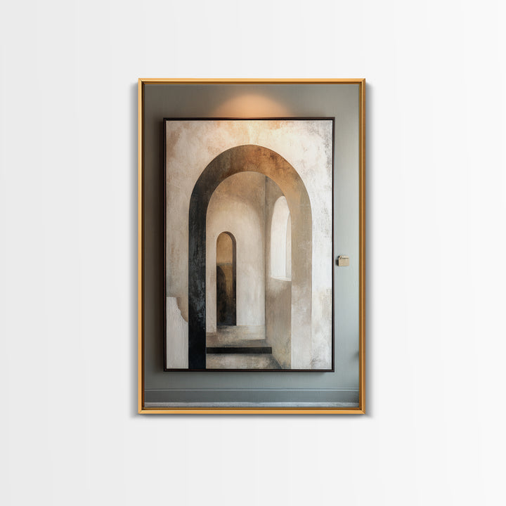 Black and White Architectural Arch Composition Canvas Print, Living Room Art, Mid Century Modern, Living Room Decor, Living, LIR-2x3-39