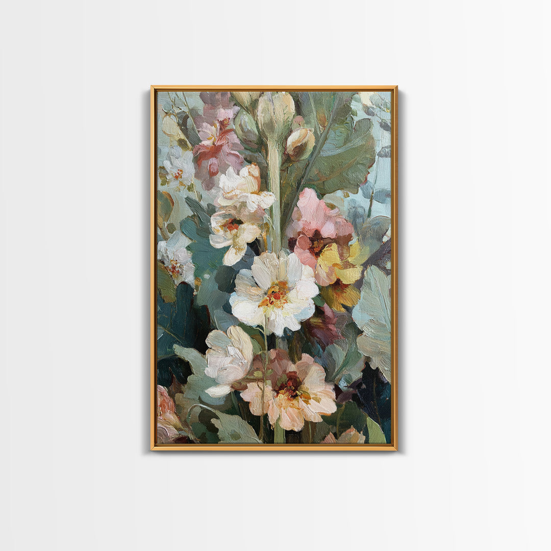 Large Floral Still Life Framed Canvas Print, Living Room Art, Oil Painting, Living Room Decor, Fine Art, Living, Boho Wall Art, LIR-2x3-41