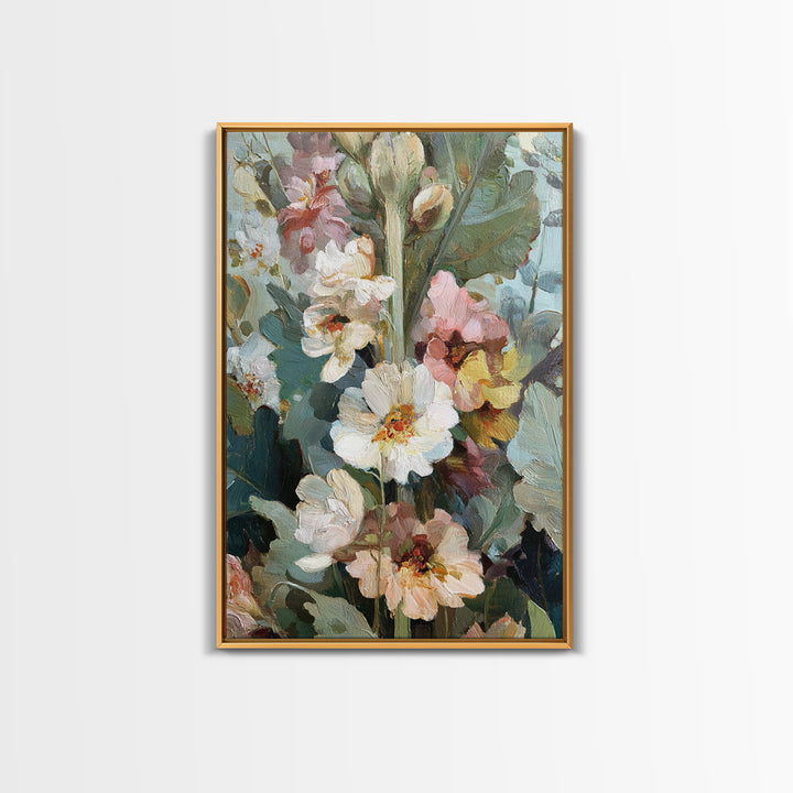 Large Floral Still Life Framed Canvas Print, Living Room Art, Oil Painting, Living Room Decor, Fine Art, Living, Boho Wall Art, LIR-2x3-41