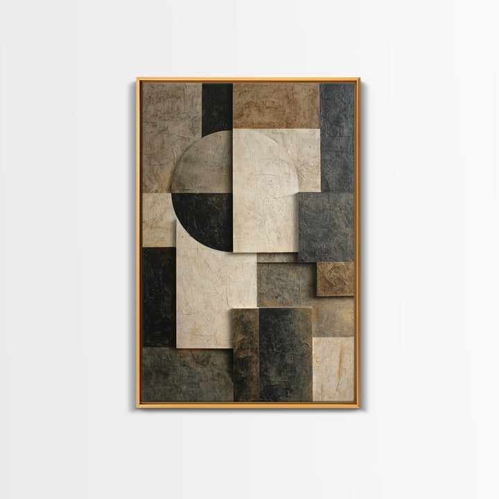 Monochrome Stone Texture Abstraction Canvas Print, Living Room Art, Printable Wall Art, Living Room Decor, Abstract Art, Living, LIR-2x3-5