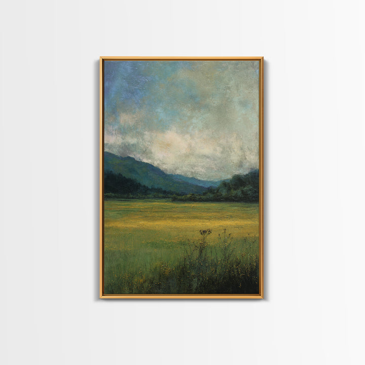 Quiet Meadow Landscape Framed Canvas Print, Living Room Art, Printable, Living Room Decor, Oil Painting, Living, Printable Art, LIR-2x3-55