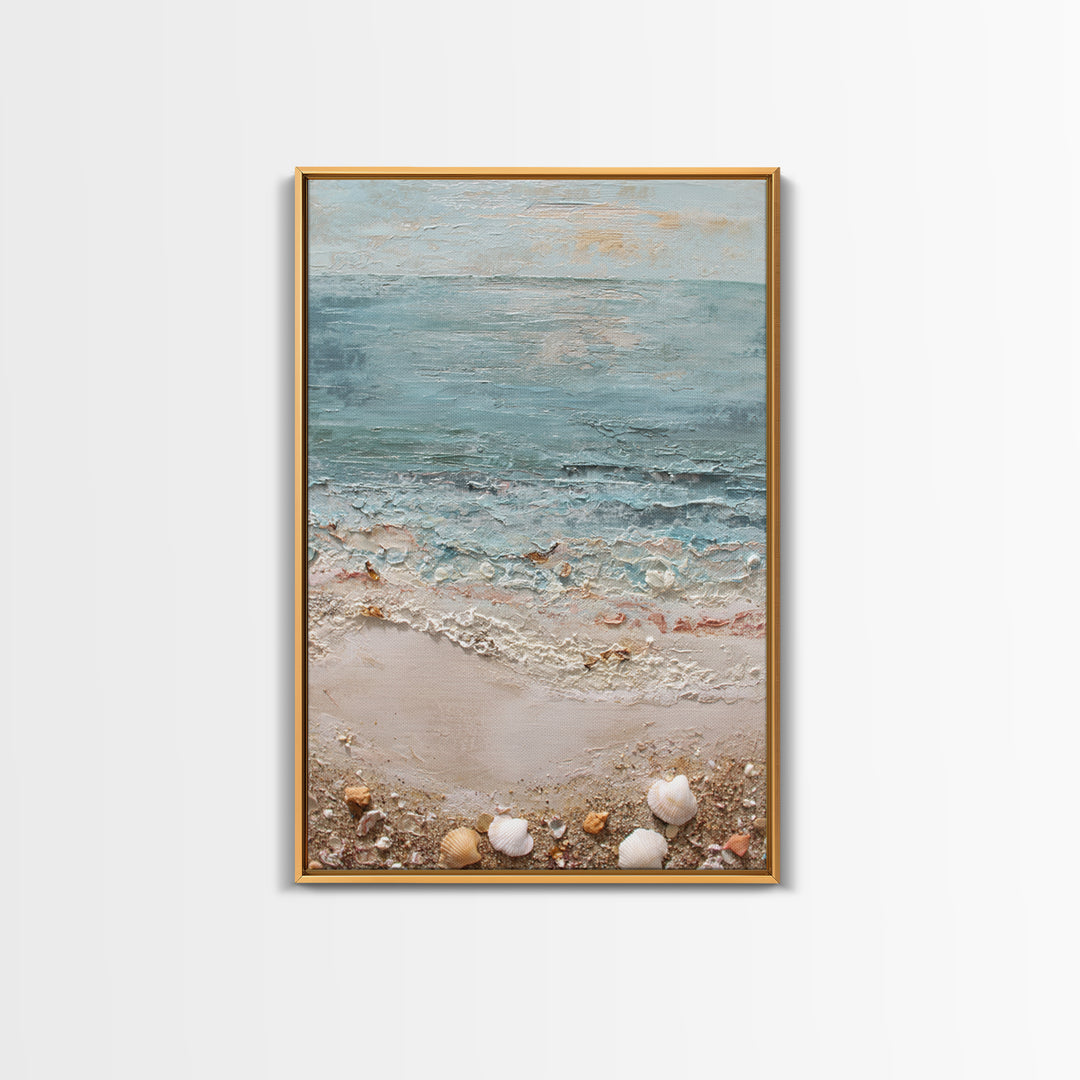 Moody Seascape for Dramatic Focal Point Canvas Print, Living Room Art, Oil Painting, Living Room Decor, Abstract Art, Living, LIR-2x3-62