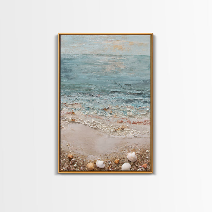 Moody Seascape for Dramatic Focal Point Canvas Print, Living Room Art, Oil Painting, Living Room Decor, Abstract Art, Living, LIR-2x3-62