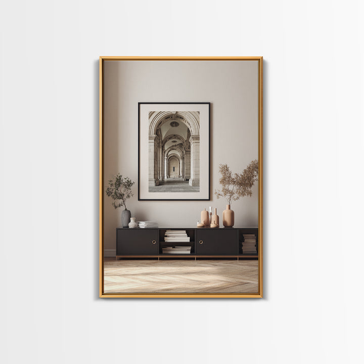 Black and White Architectural Arch Composition Canvas Print, Living Room Art, Abstract Art, Living Room Decor, Living, LIR-2x3-63