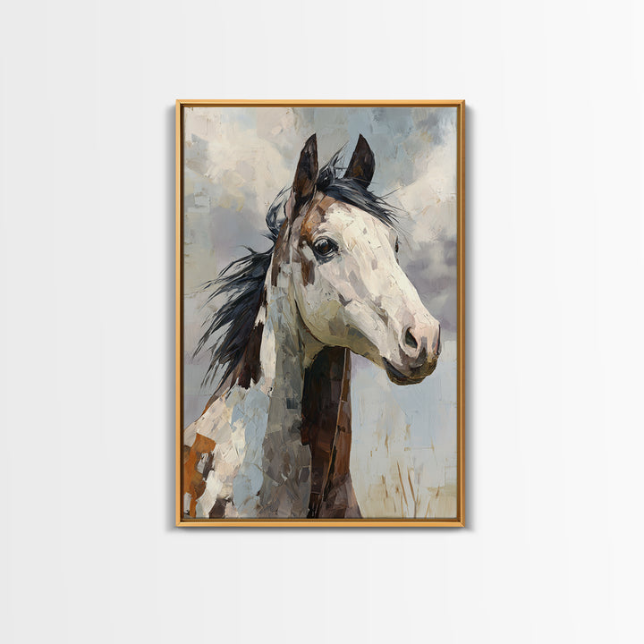 Contemporary Horse Portrait Canvas Print, Living Room Art, Home, Living Room Decor, Living, Pet Portraits, Printable Art, LIR-2x3-66