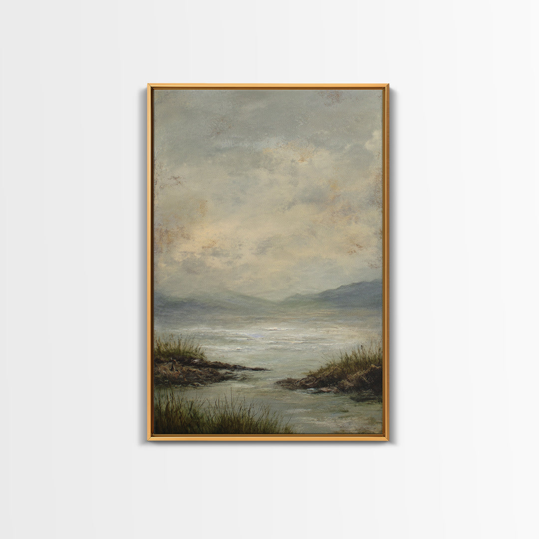 Large Cloudscape with Gentle Movement Framed Canvas Print, Living Room Art, New Home Gift, Living Room Decor, Fine Art, Living, LIR-2x3-75