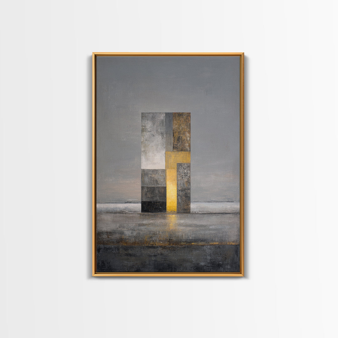 Modern City Skyline Framed Canvas Print, Living Room Art, Mid Century Modern, Living Room Decor, Abstract Art, Living, LIR-2x3-78