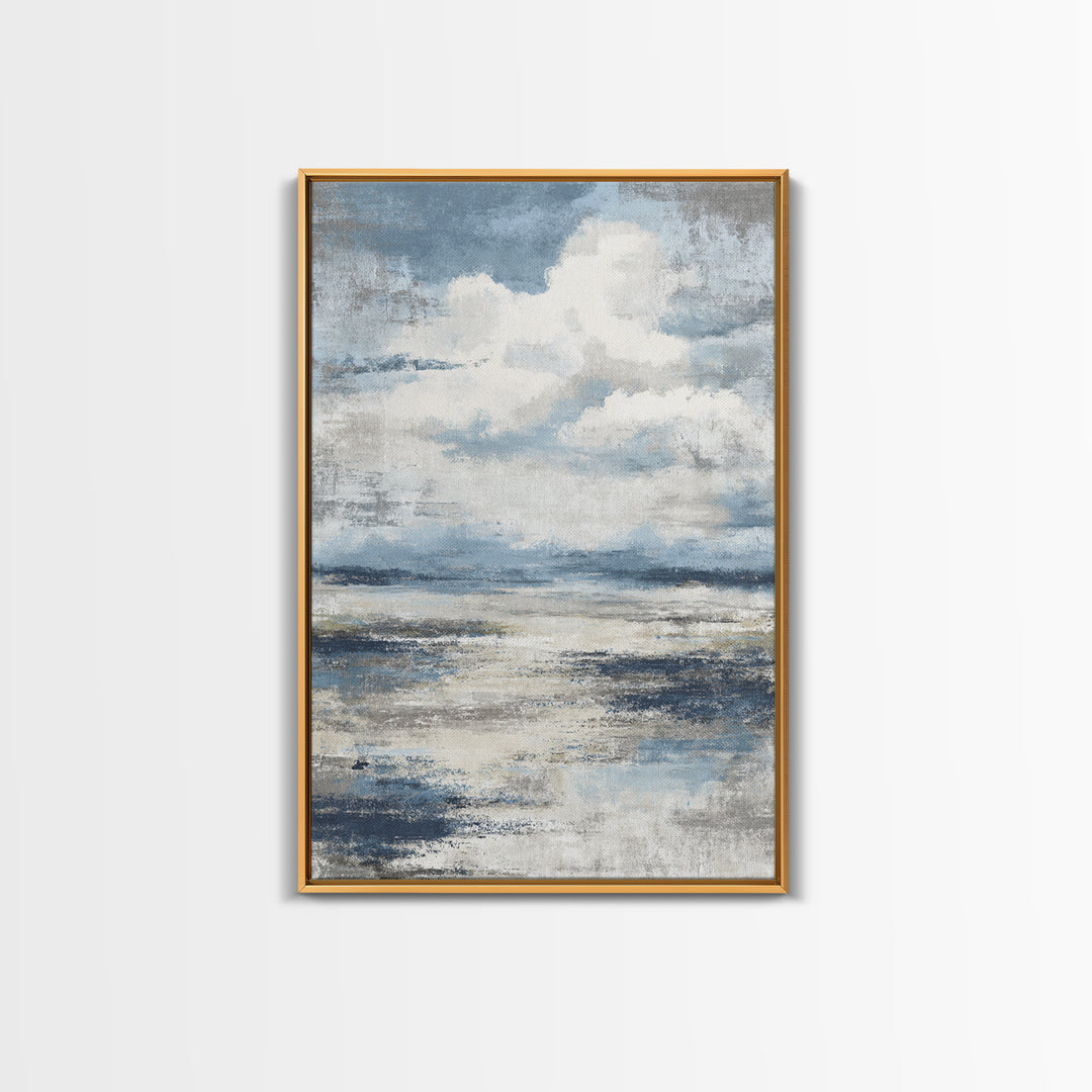 Moody Seascape for Dramatic Focal Point Canvas Print, Living Room Art, Oil Painting, Living Room Decor, Abstract Art, Living, LIR-2x3-86