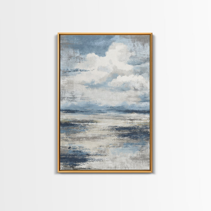 Moody Seascape for Dramatic Focal Point Canvas Print, Living Room Art, Oil Painting, Living Room Decor, Abstract Art, Living, LIR-2x3-86