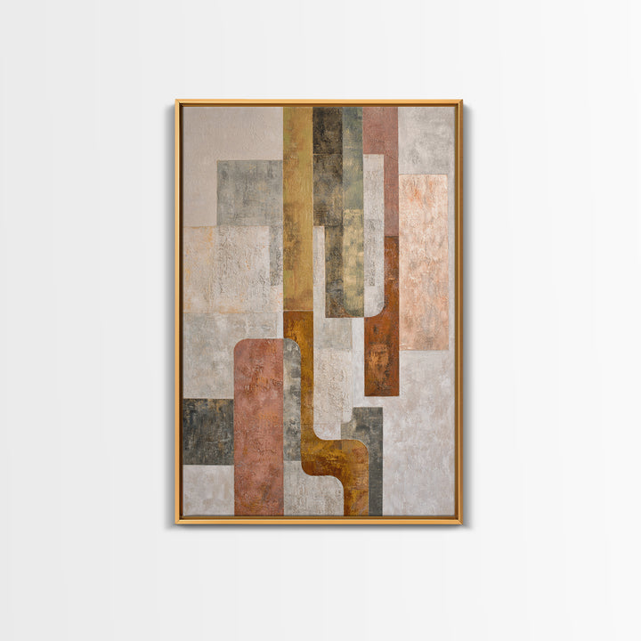 Mid Century Geometric Artwork Framed Canvas Print, Living Room Art, Bedroom Decor, Living Room Decor, Fine Art, Living, LIR-2x3-88