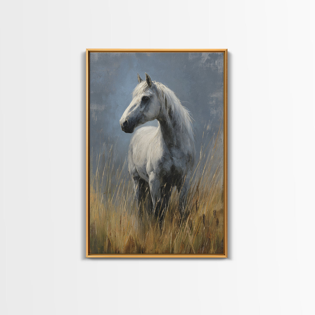 Contemporary Horse Portrait Framed Canvas Print, Living Room Art, Digital Wall Art, Living Room Decor, Fine Art, Living, LIR-2x3-90