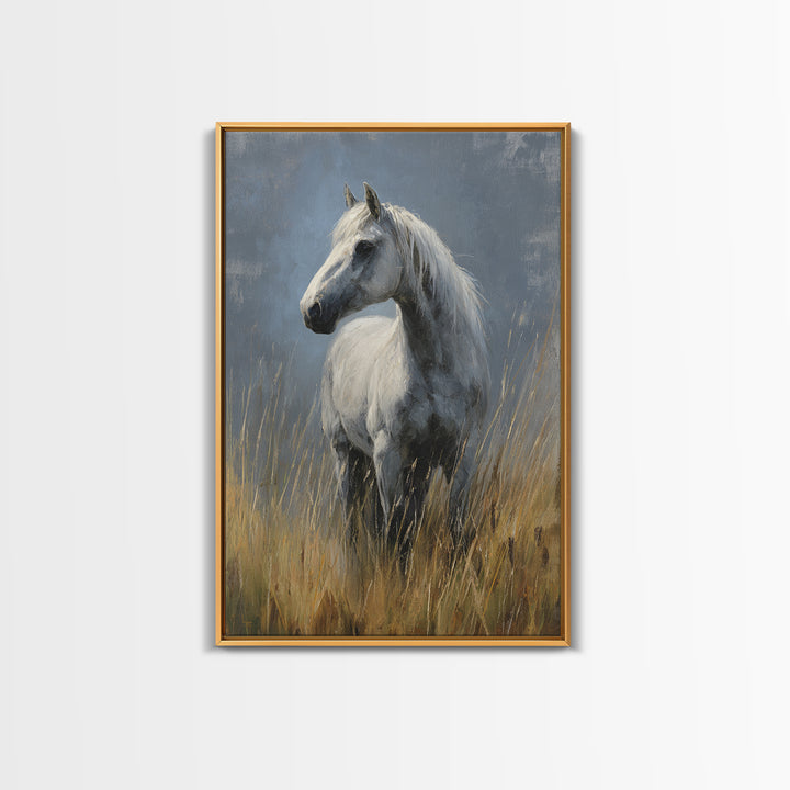 Contemporary Horse Portrait Framed Canvas Print, Living Room Art, Digital Wall Art, Living Room Decor, Fine Art, Living, LIR-2x3-90