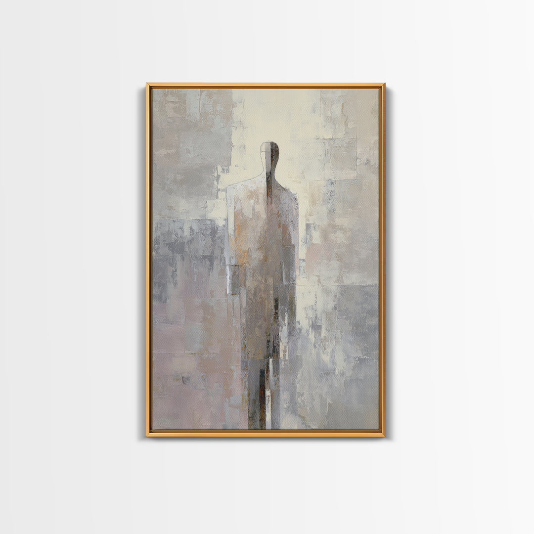 Oversized Line Figure Framed Canvas Print, Living Room Art, Pet Portraits, Living Room Decor, Oil Painting, Living, LIR-2x3-97