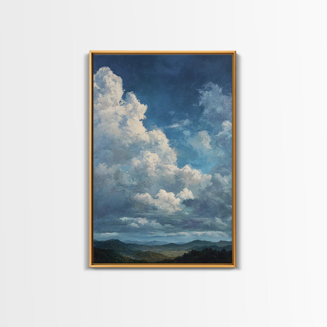 Large Cloudscape with Gentle Movement Canvas Print, Living Room Art, Boho Wall Art, Living Room Decor, Fine Art, Living, LIR-2x3-99