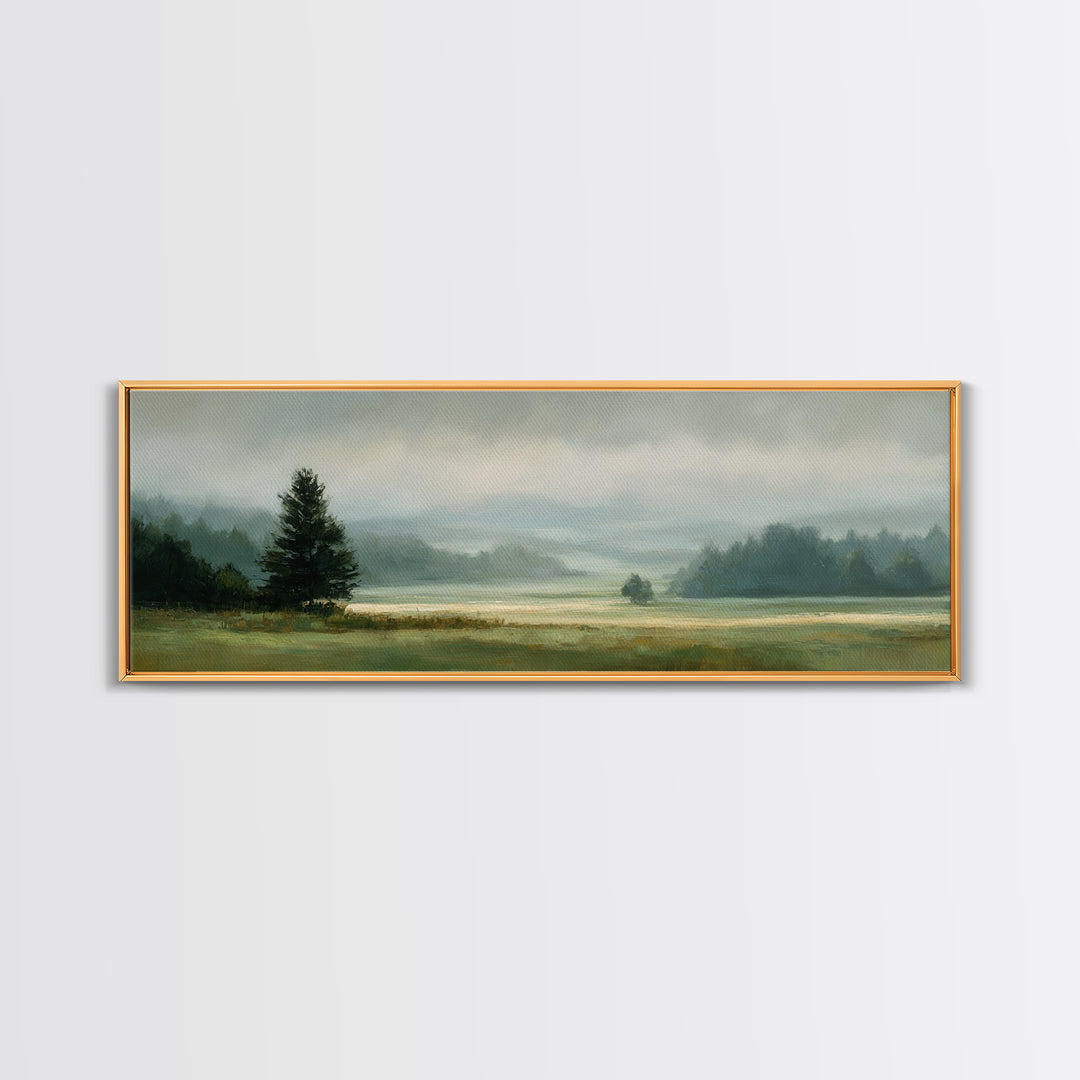 Quiet Meadow Landscape Framed Canvas Print, Living Room Art, Gallery Decor, Living Room Decor, Fine Art, Living, Wall Art, LIR-3x1-15