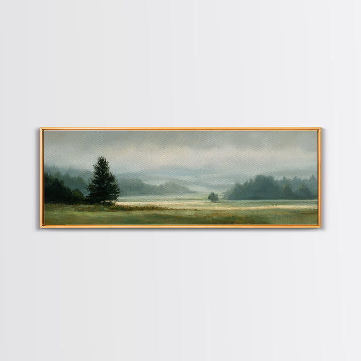 Quiet Meadow Landscape Framed Canvas Print, Living Room Art, Gallery Decor, Living Room Decor, Fine Art, Living, Wall Art, LIR-3x1-15
