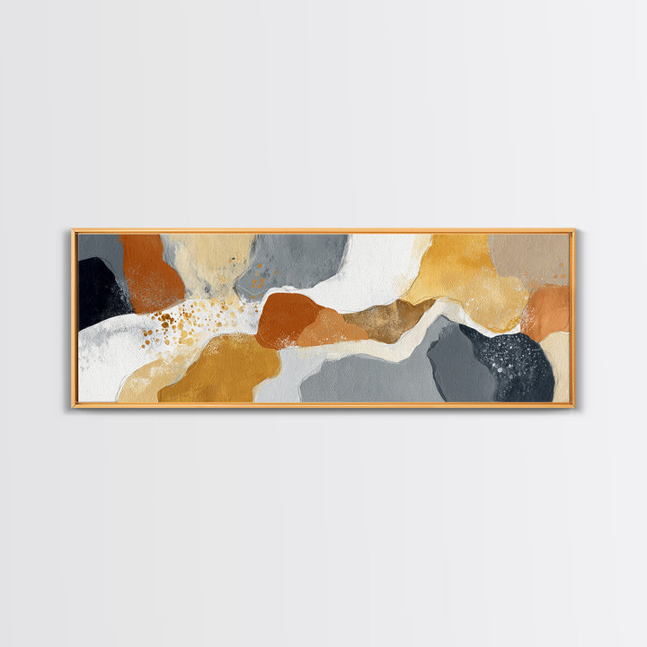 Large Statement Abstract Framed Canvas Print, Living Room Art, Boho Wall Art, Living Room Decor, Abstract Art, Living, LIR-3x1-17
