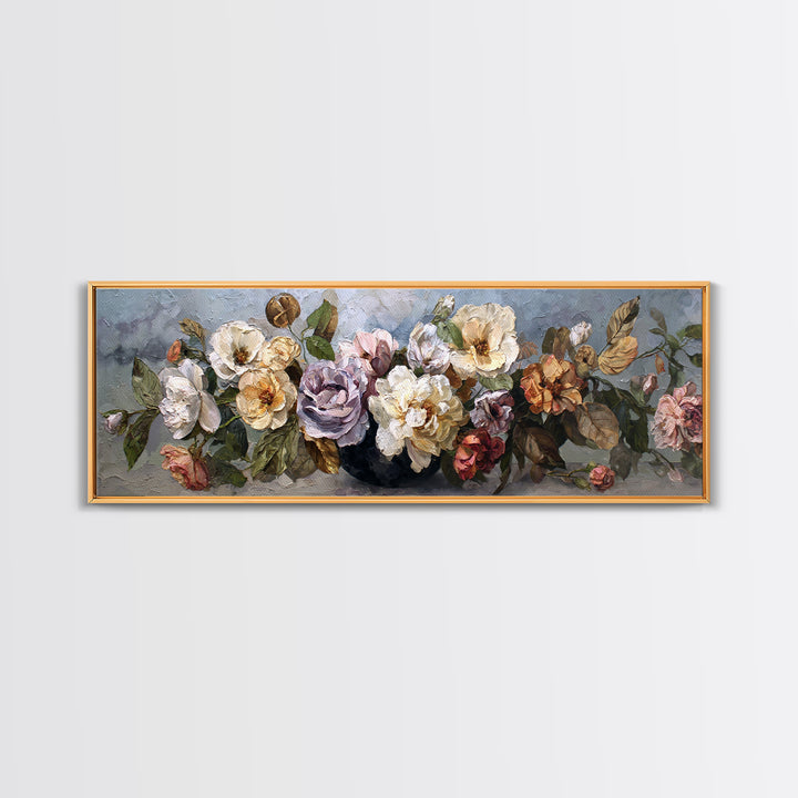 Botanical Vase Painting Framed Canvas Print, Living Room Art, Large Wall Art, Living Room Decor, Watercolor Art, Living, LIR-3x1-18