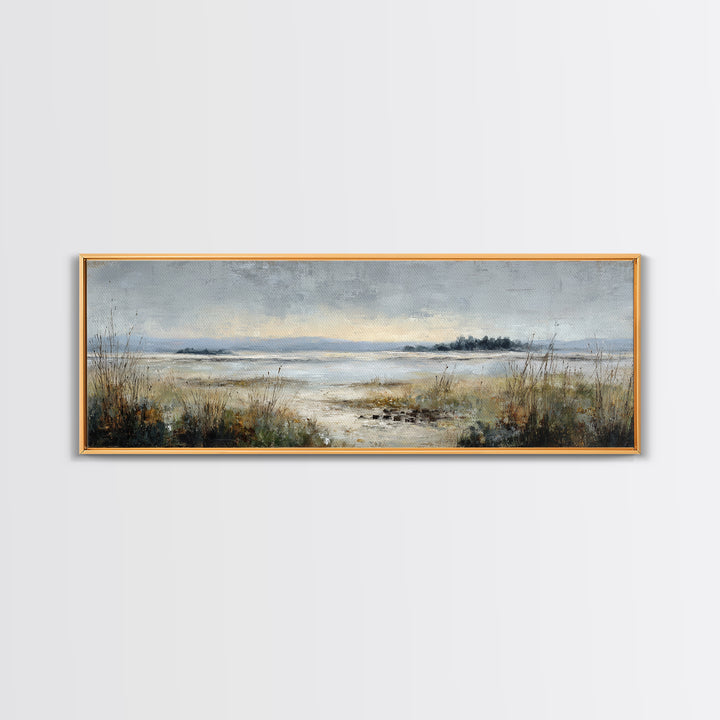 Modern Landscape with Expansive Calm Sky Canvas Print, Living Room Art, Luxury Decor, Living Room Decor, Fine Art, Living, LIR-3x1-19