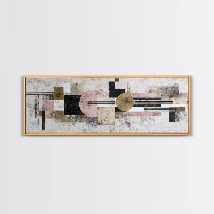 Mid Century Geometric Artwork Canvas Print, Living Room Art, Living Room Wall Art, Living Room Decor, Abstract Art, Living, LIR-3x1-24
