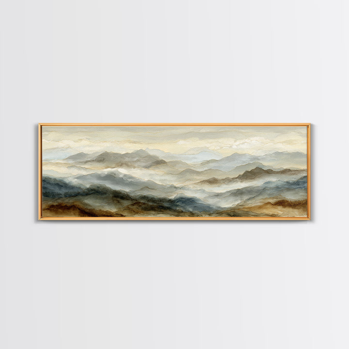 Classic Mountain Panorama for Cozy Interiors Canvas Print, Living Room Art, 3 Piece Wall Art, Living Room Decor, Living, LIR-3x1-32