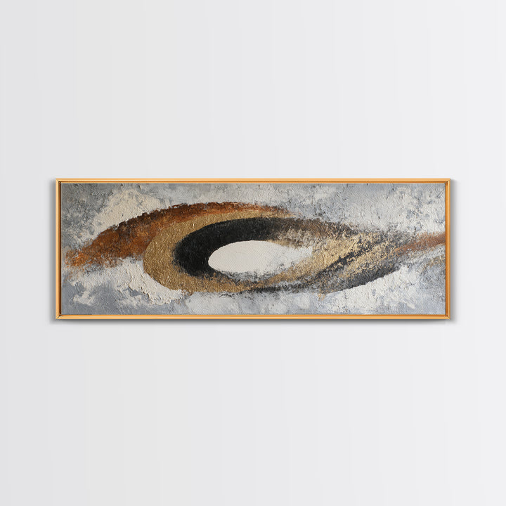 Monochrome Stone Texture Abstraction Framed Canvas Print, Living Room Art, Abstract Wall Art, Living Room Decor, Abstract Art, LIR-3x1-37