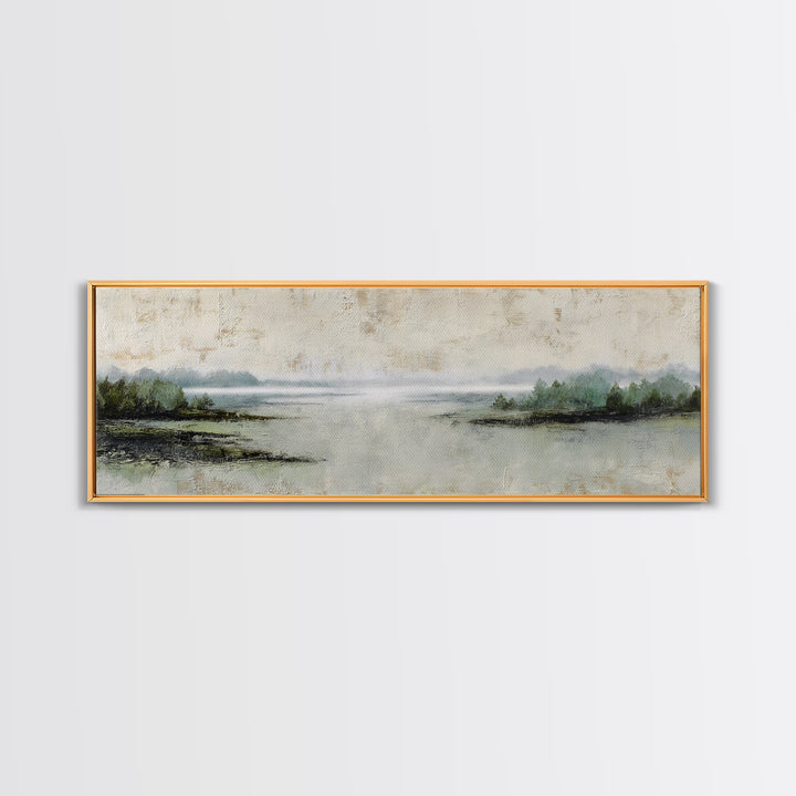 Minimal Scandinavian Forest Framed Canvas Print, Living Room Art, Modern Wall Art, Living Room Decor, Oil Painting, Living, LIR-3x1-53