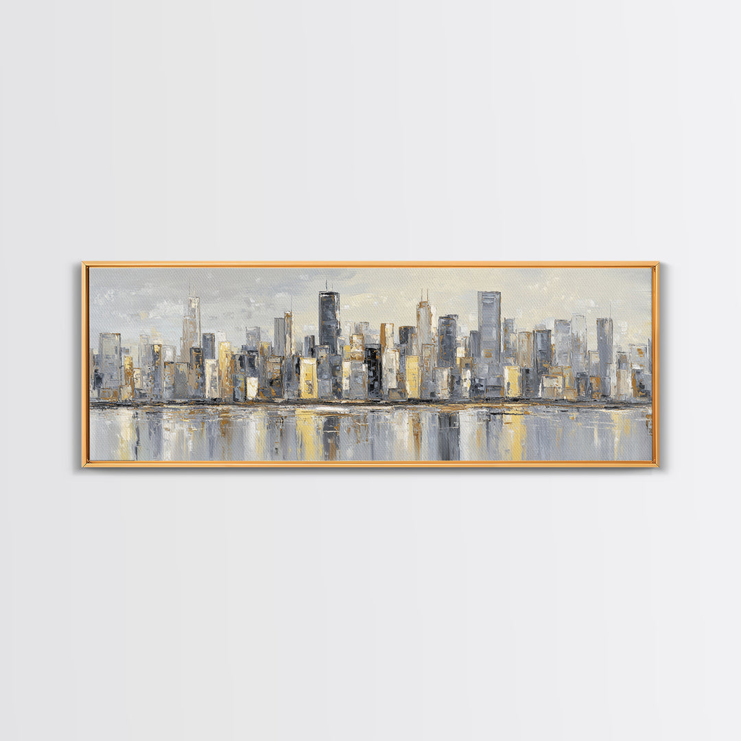 Modern City Skyline Canvas Print, Living Room Art, Boho Decor, Living Room Decor, Fine Art, Living, Digital Prints, Art Print, LIR-3x1-62