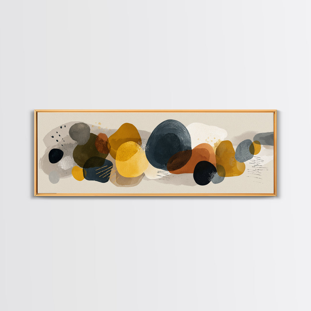 Abstract Organic Shapes Framed Canvas Print, Living Room Art, Statement Artwork, Living Room Decor, Abstract Art, Living, LIR-3x1-7