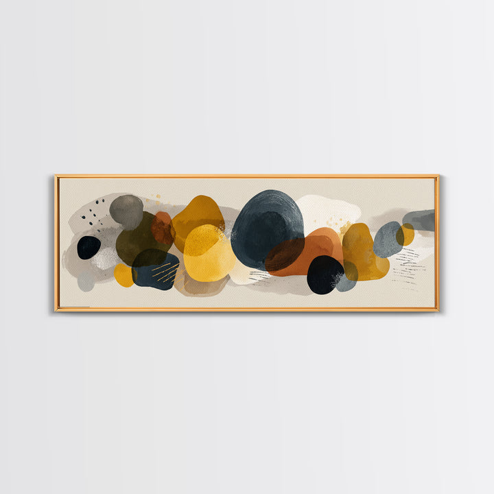 Abstract Organic Shapes Framed Canvas Print, Living Room Art, Statement Artwork, Living Room Decor, Abstract Art, Living, LIR-3x1-7