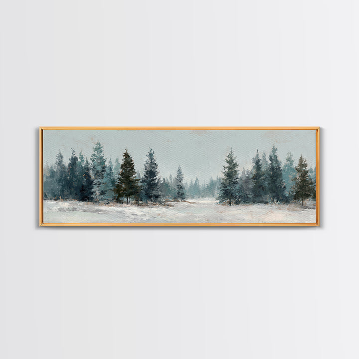 Minimal Scandinavian Forest Framed Canvas Print, Living Room Art, Modern Wall Art, Living Room Decor, Oil Painting, Living, LIR-3x1-77