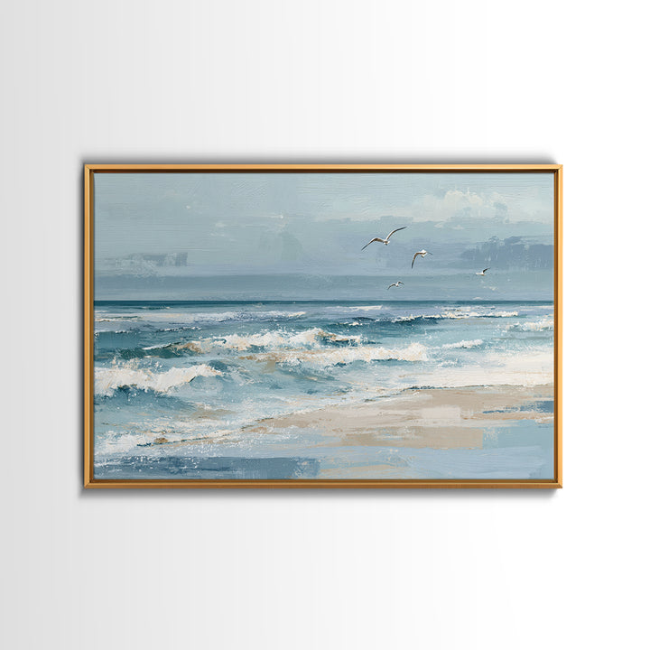 Coastal Aerial Shoreline Framed Canvas Print, Living Room Art, Pet Portraits, Living Room Decor, Living, Neutral Decor, LIR-3x2-15