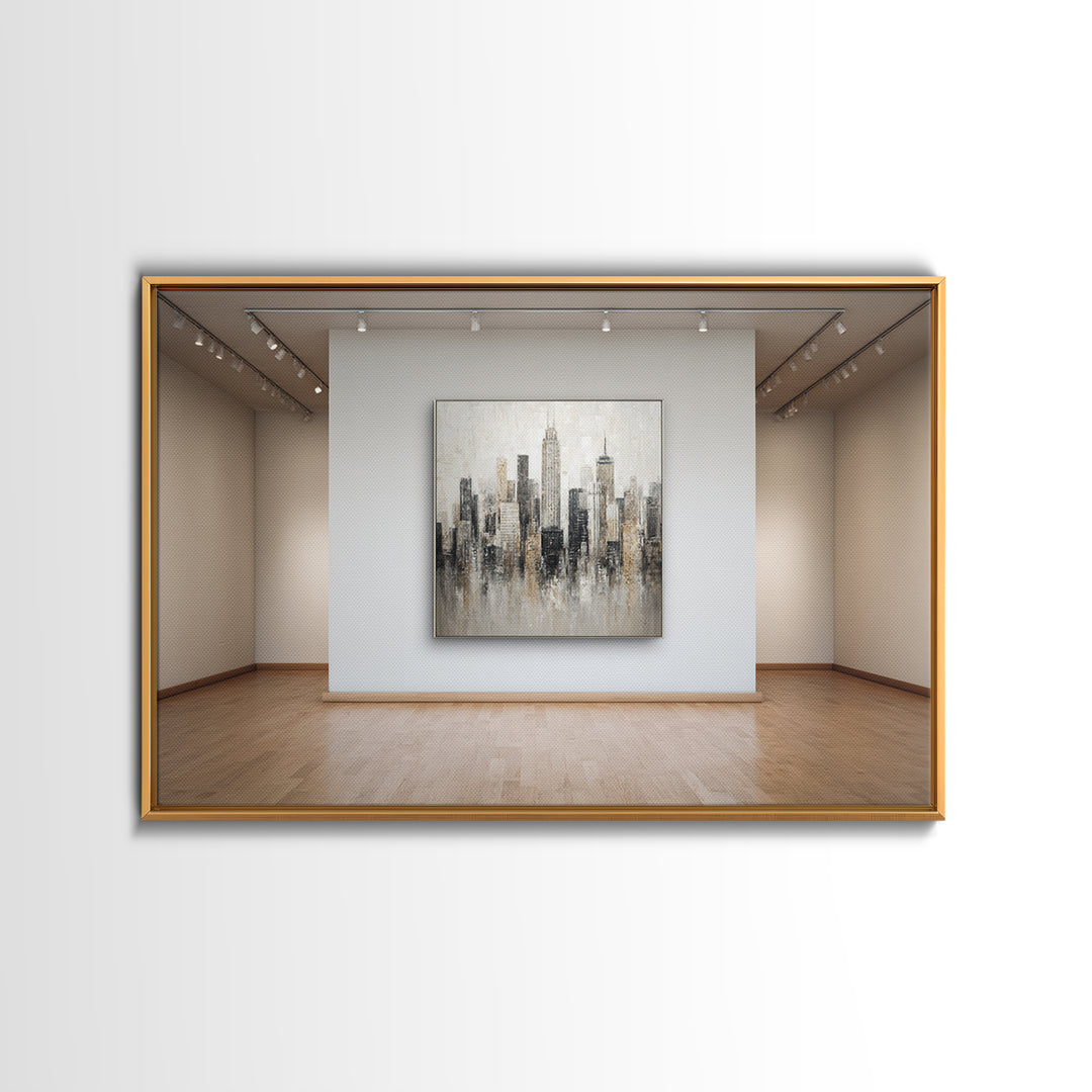 Modern City Skyline Canvas Print, Living Room Art, Abstract Art, Living Room Decor, Living, Living Room Wall Art, LIR-3x2-26